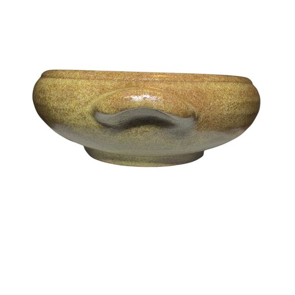 Handmade Studio Pottery Signed Shallow Bowl Earthy Tones Boho Neutral Style - Picture 6 of 9